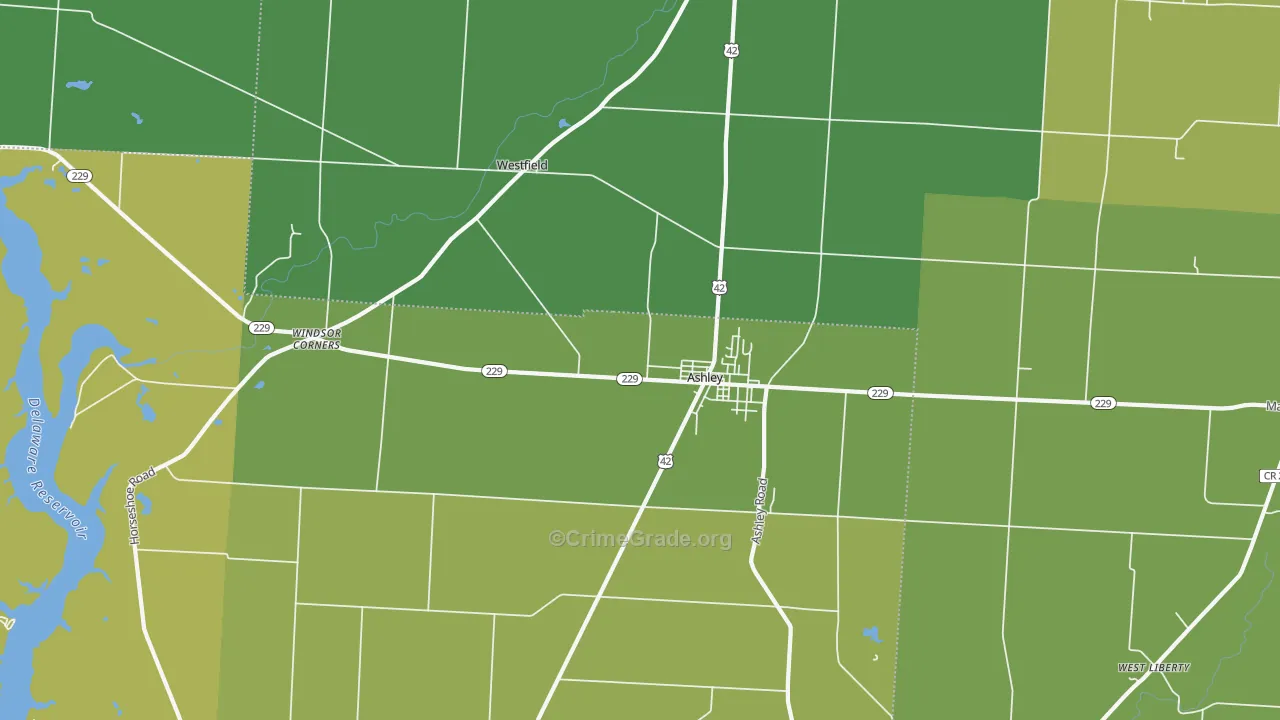 43003, OH Map of Drug-Related Crime Rates