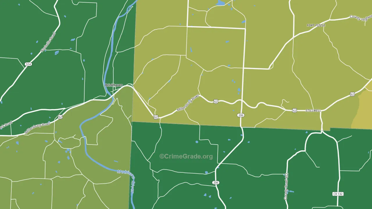 43006, OH Map of Drug-Related Crime Rates