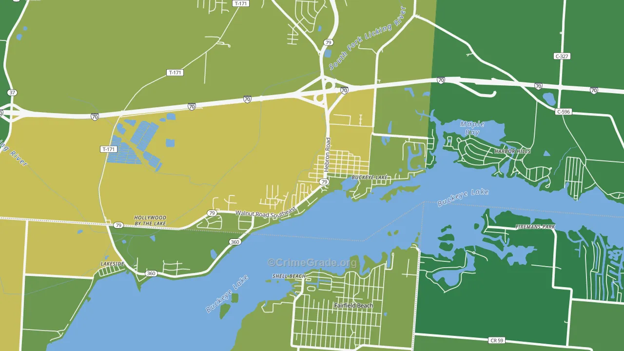 43008, OH Map of Drug-Related Crime Rates