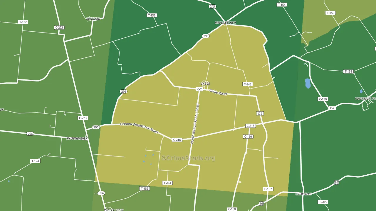 43009, OH Map of Drug-Related Crime Rates
