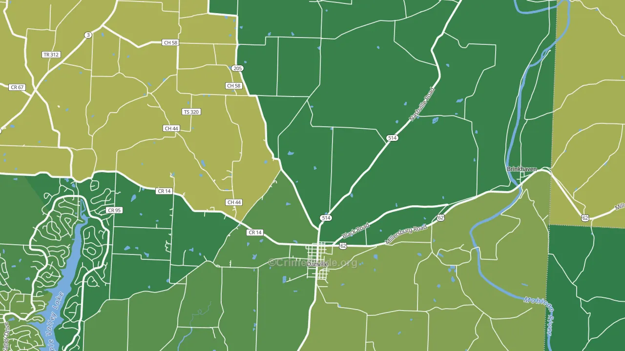 43014, OH Map of Drug-Related Crime Rates