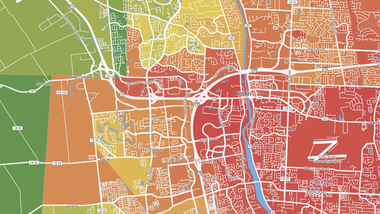 43016, OH Map of Drug-Related Crime Rates