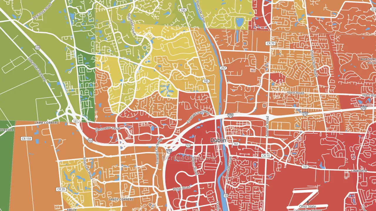 43017, OH Map of Drug-Related Crime Rates