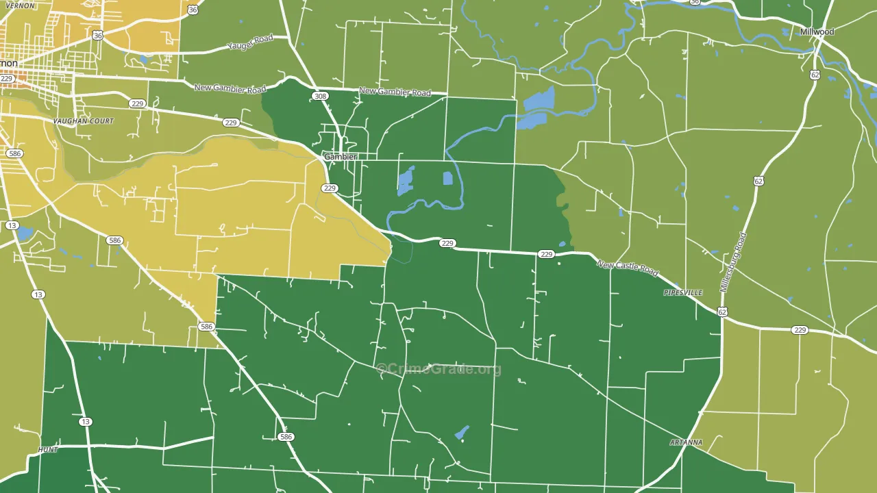 43022, OH Map of Drug-Related Crime Rates