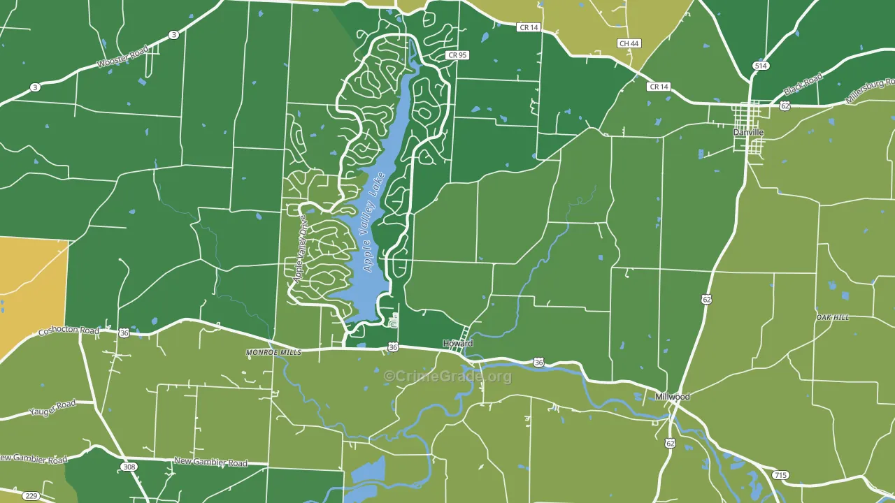 43028, OH Map of Drug-Related Crime Rates