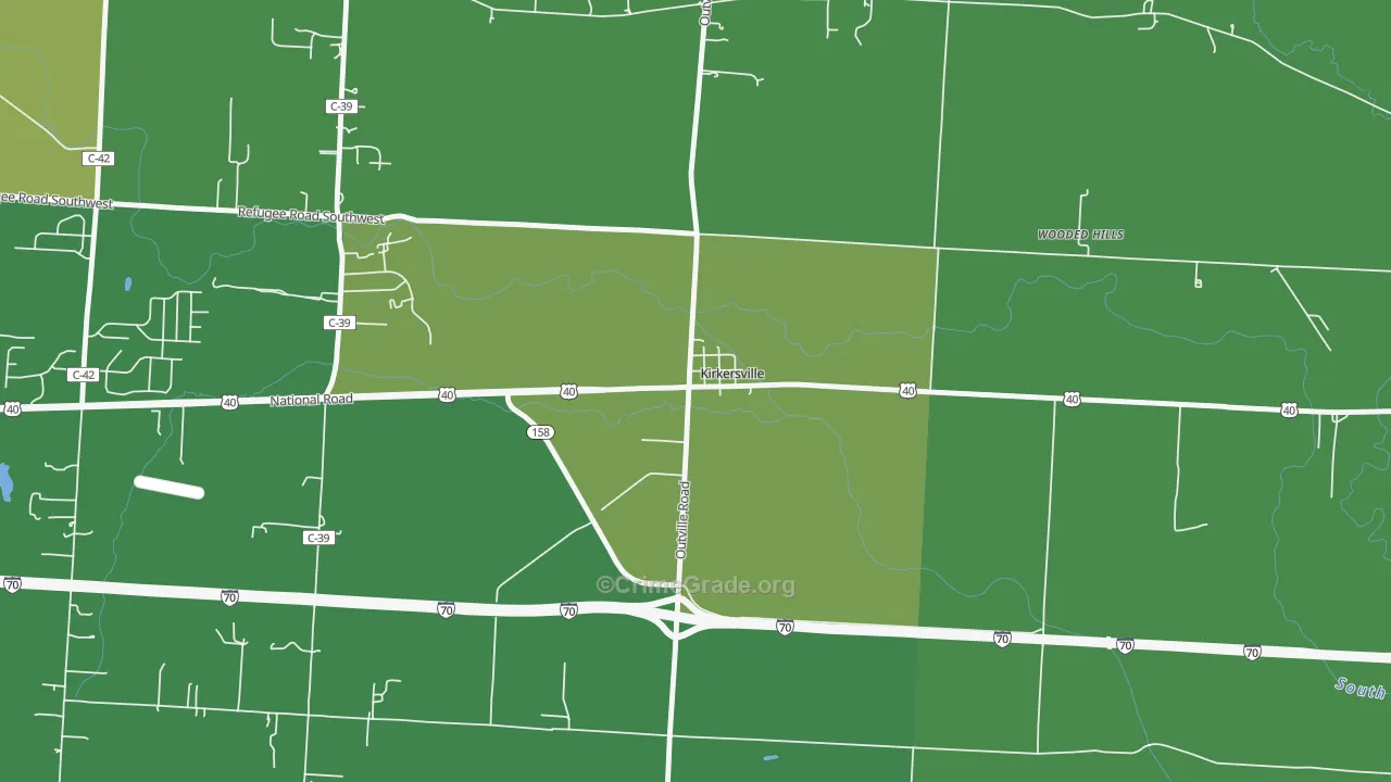 43033, OH Map of Drug-Related Crime Rates