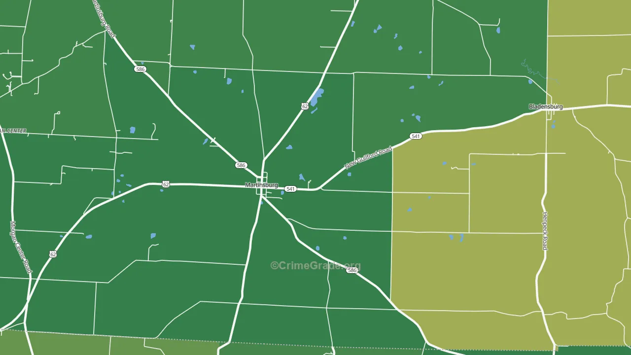 43037, OH Map of Drug-Related Crime Rates