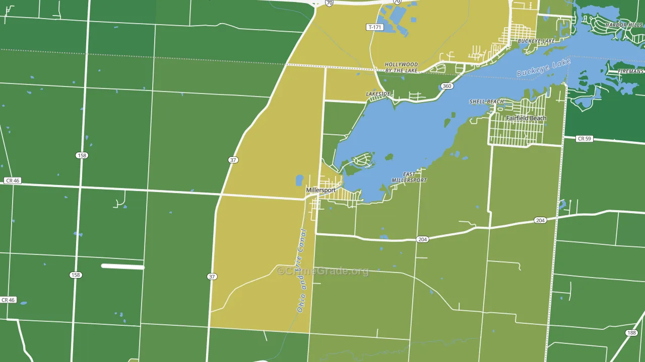 43046, OH Map of Drug-Related Crime Rates