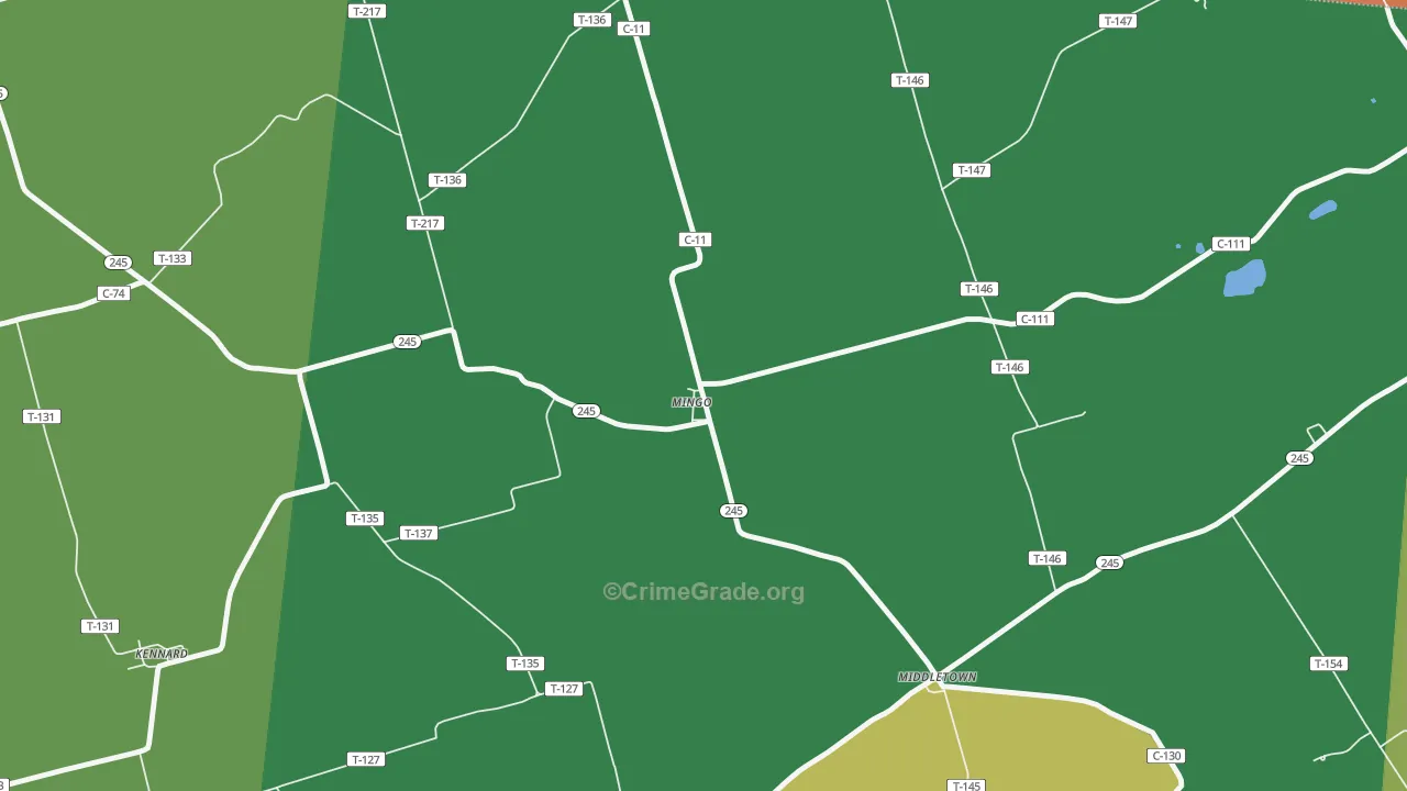 43047, OH Map of Drug-Related Crime Rates