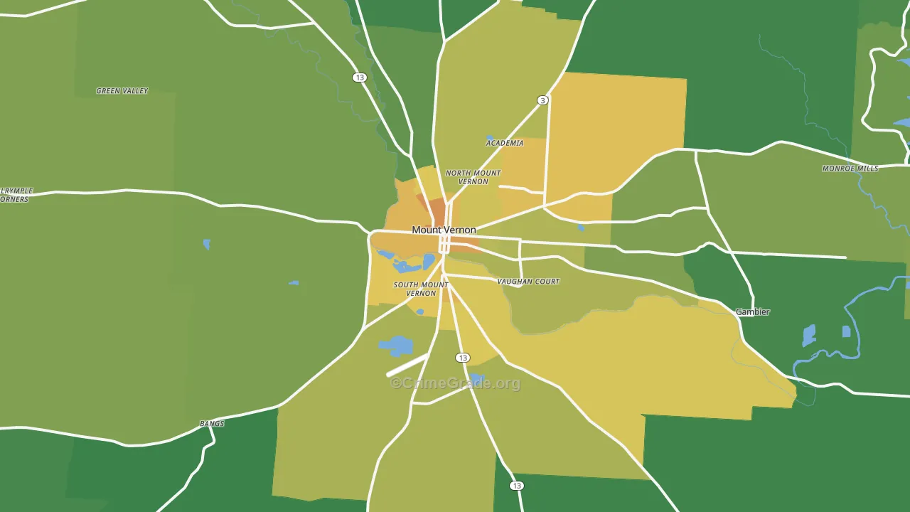 43050, OH Map of Drug-Related Crime Rates