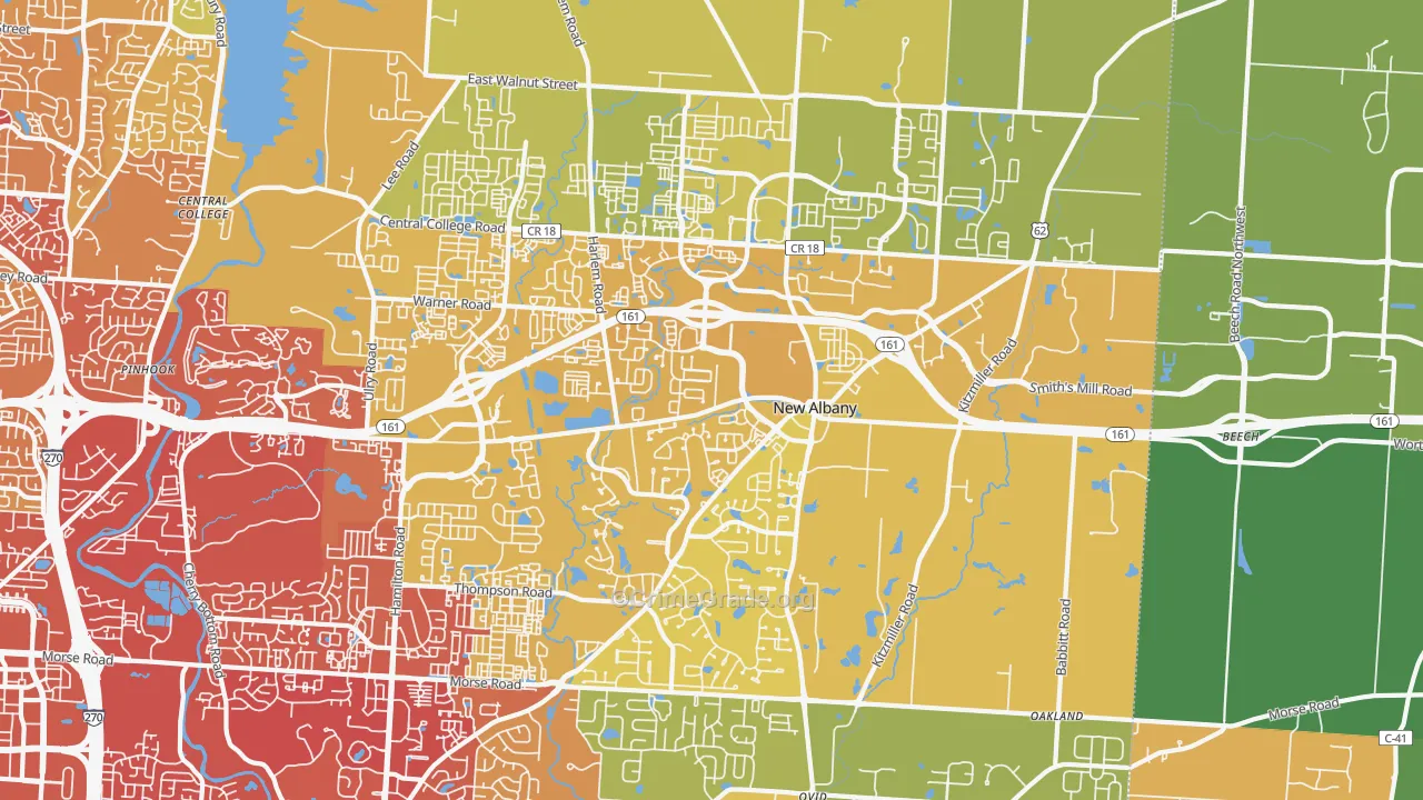 43054, OH Map of Drug-Related Crime Rates
