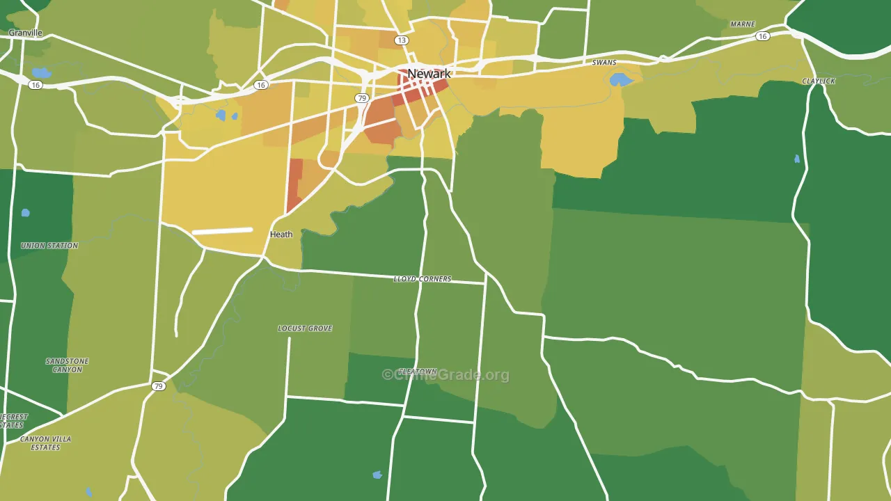 43056, OH Map of Drug-Related Crime Rates