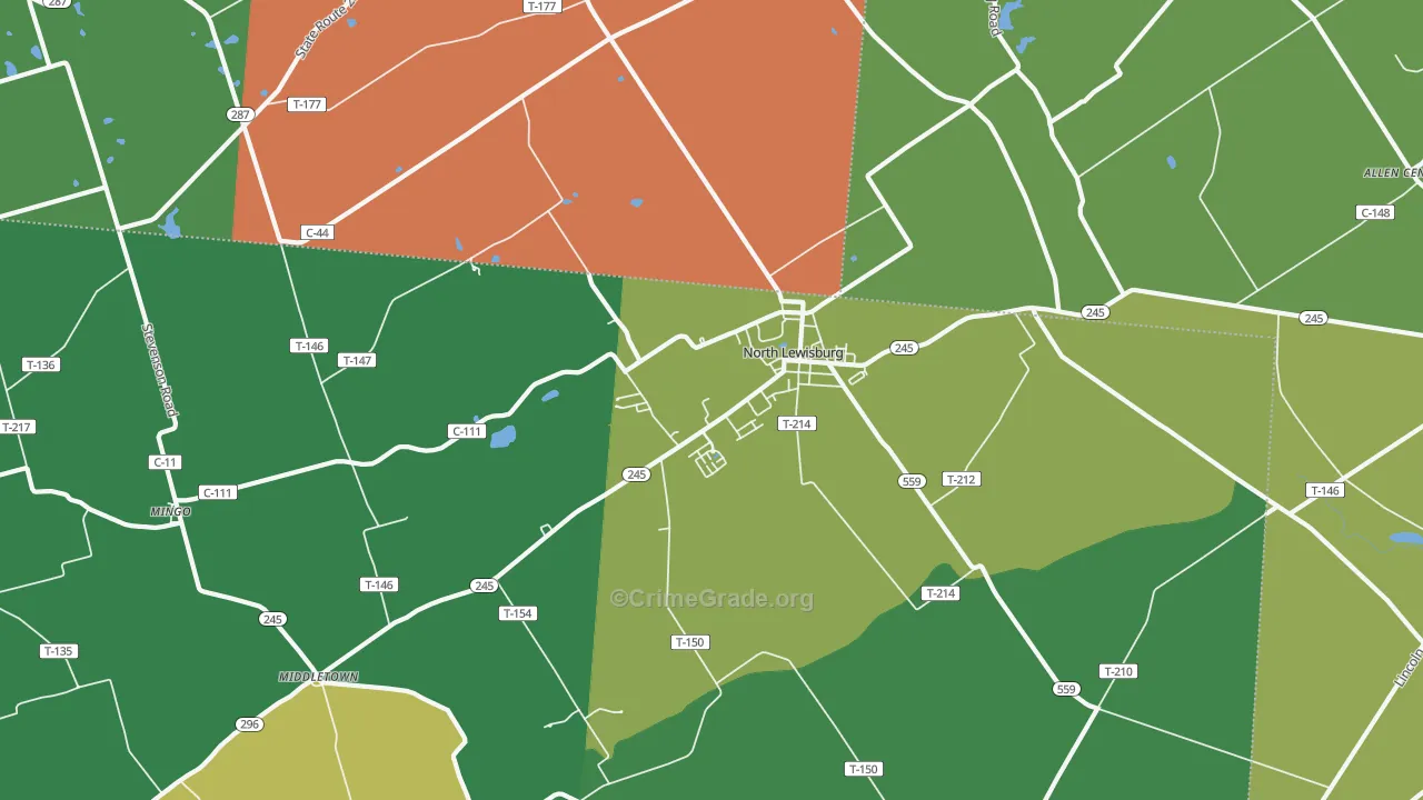 43060, OH Map of Drug-Related Crime Rates