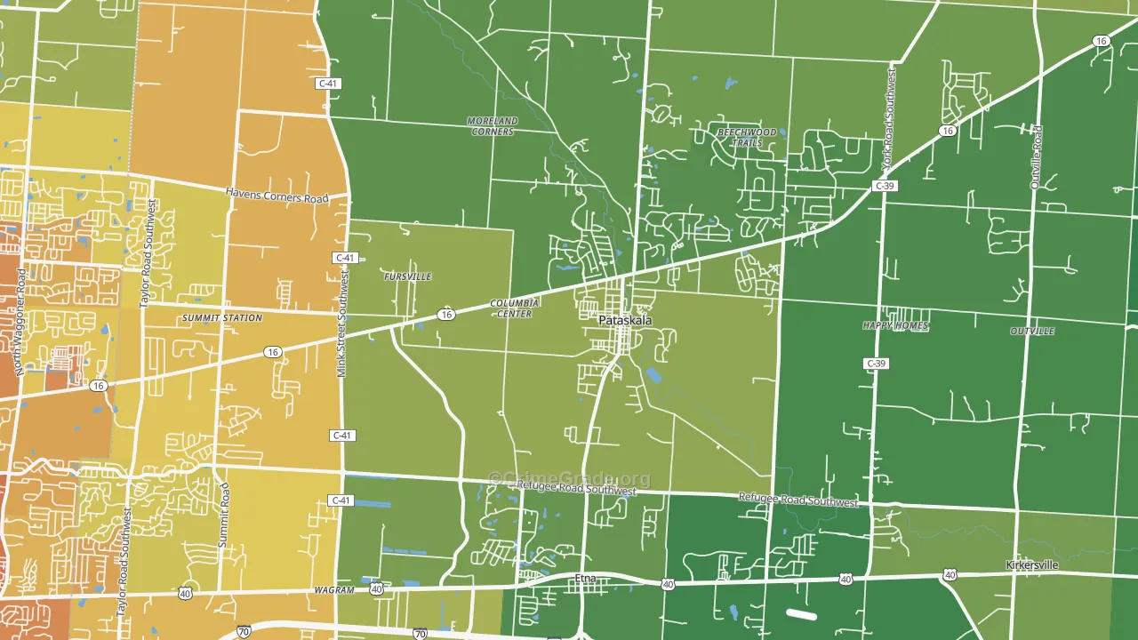 43062, OH Map of Drug-Related Crime Rates