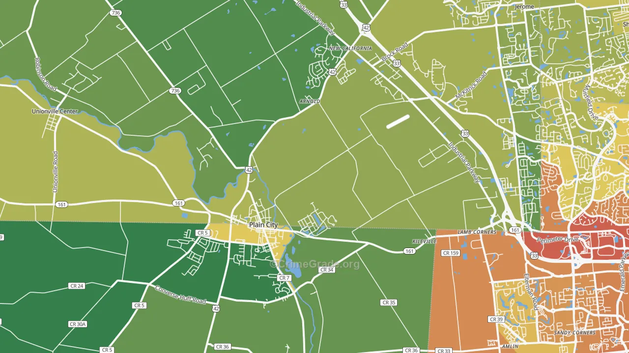 43064, OH Map of Drug-Related Crime Rates