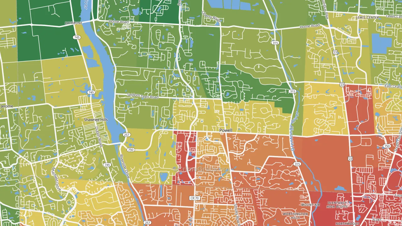 43065, OH Map of Drug-Related Crime Rates