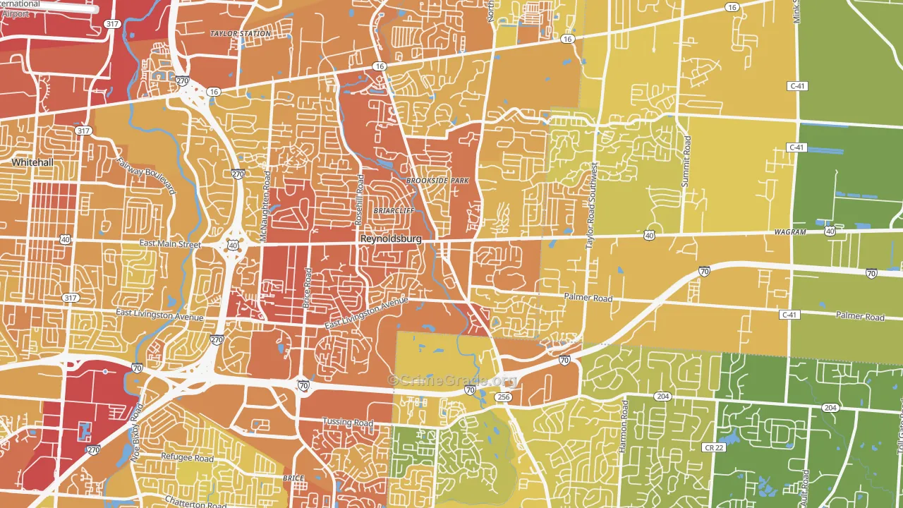 43068, OH Map of Drug-Related Crime Rates