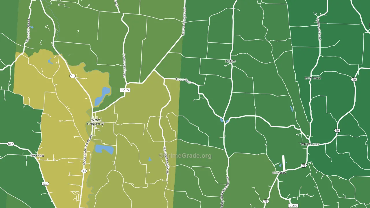 43071, OH Map of Drug-Related Crime Rates