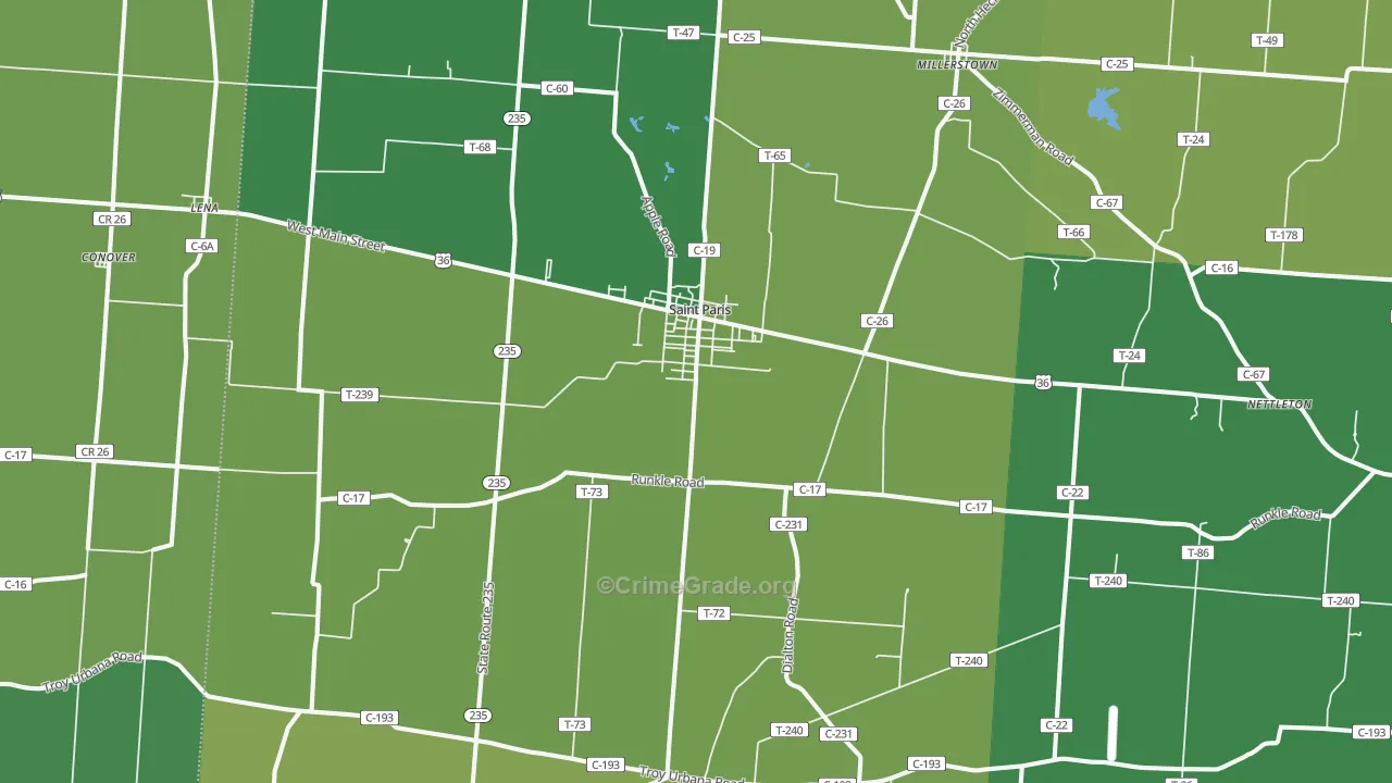 43072, OH Map of Drug-Related Crime Rates
