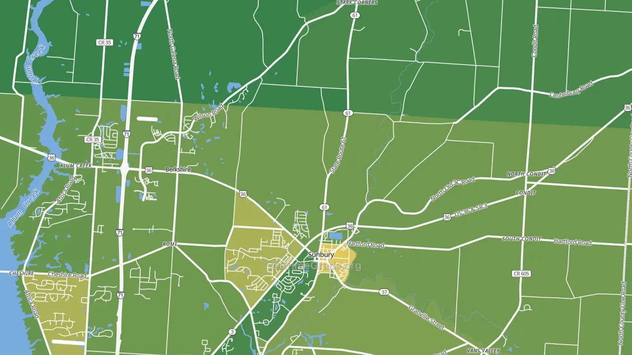 43074, OH Map of Drug-Related Crime Rates