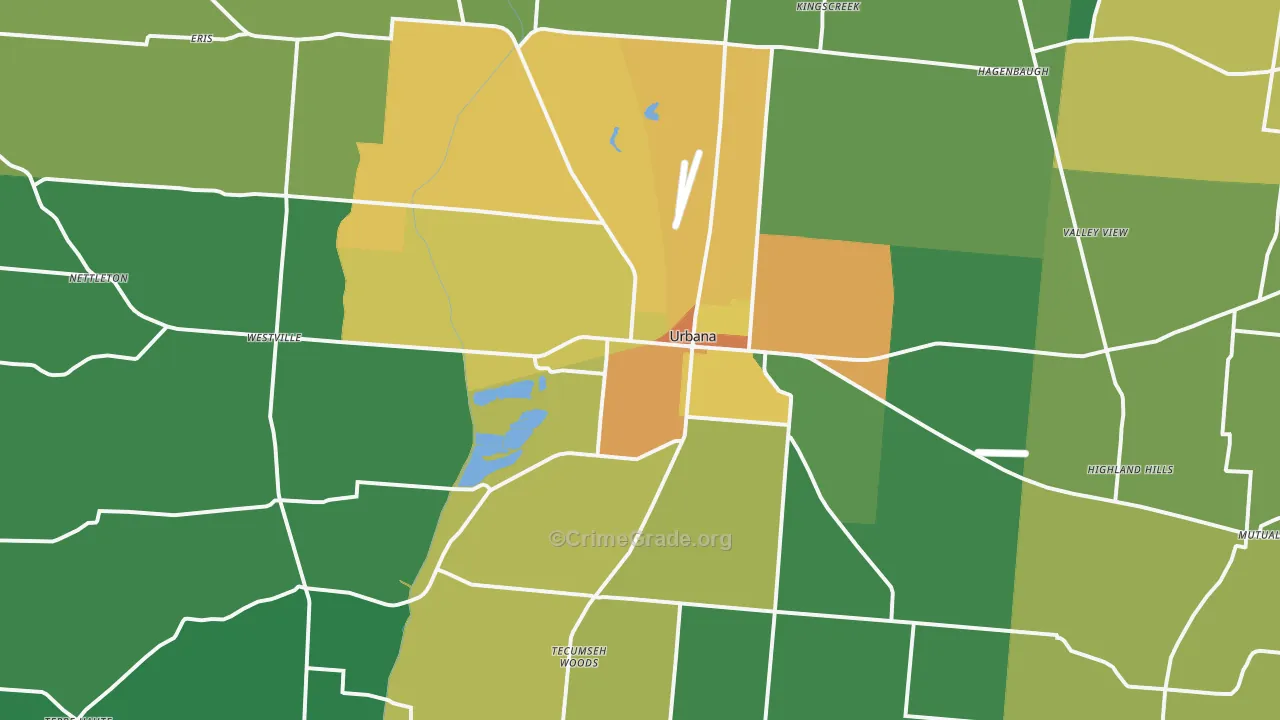 43078, OH Map of Drug-Related Crime Rates
