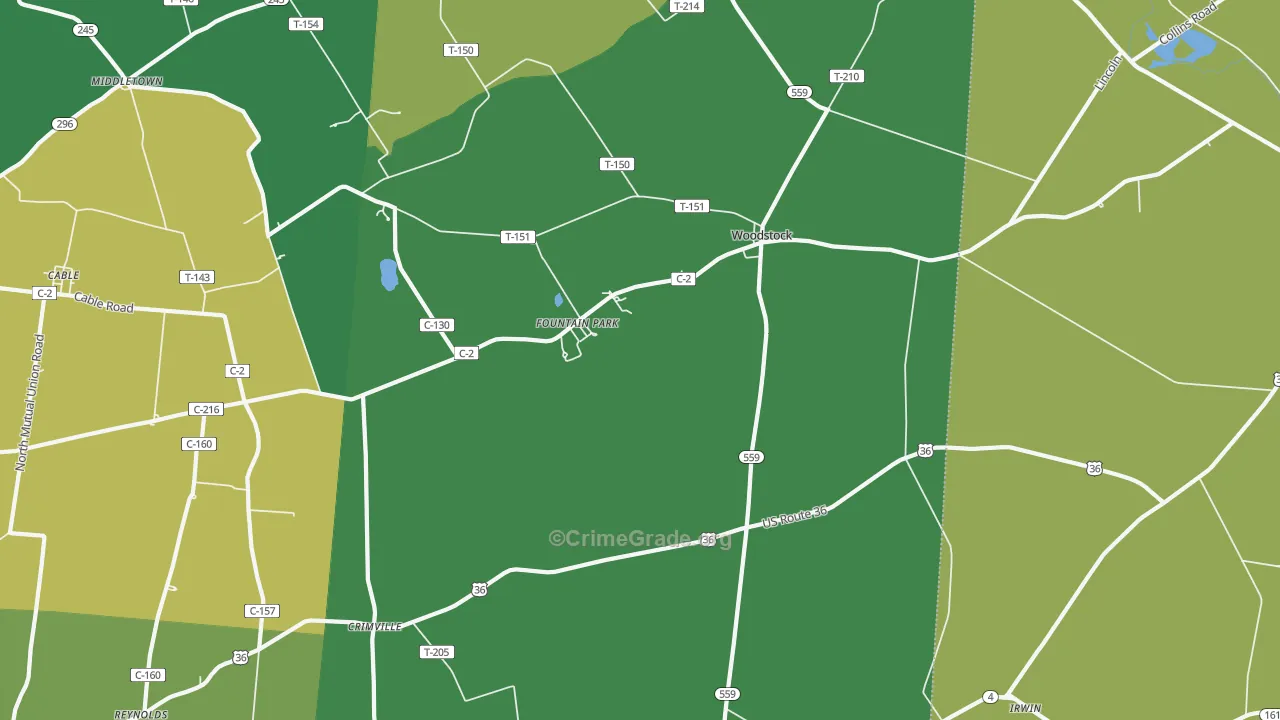 43084, OH Map of Drug-Related Crime Rates