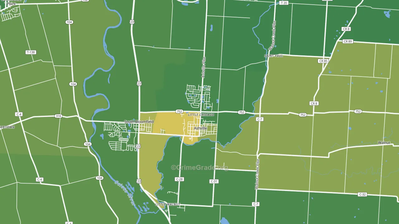 43103, OH Map of Drug-Related Crime Rates