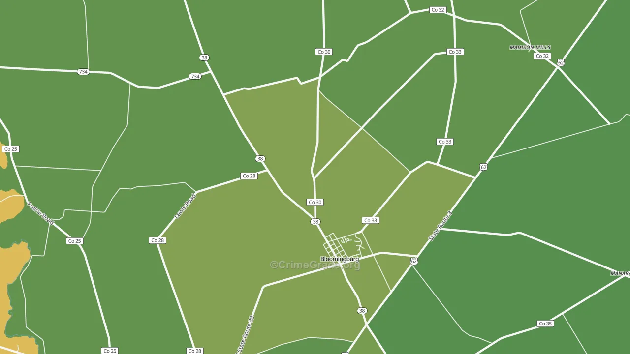 43106, OH Map of Drug-Related Crime Rates
