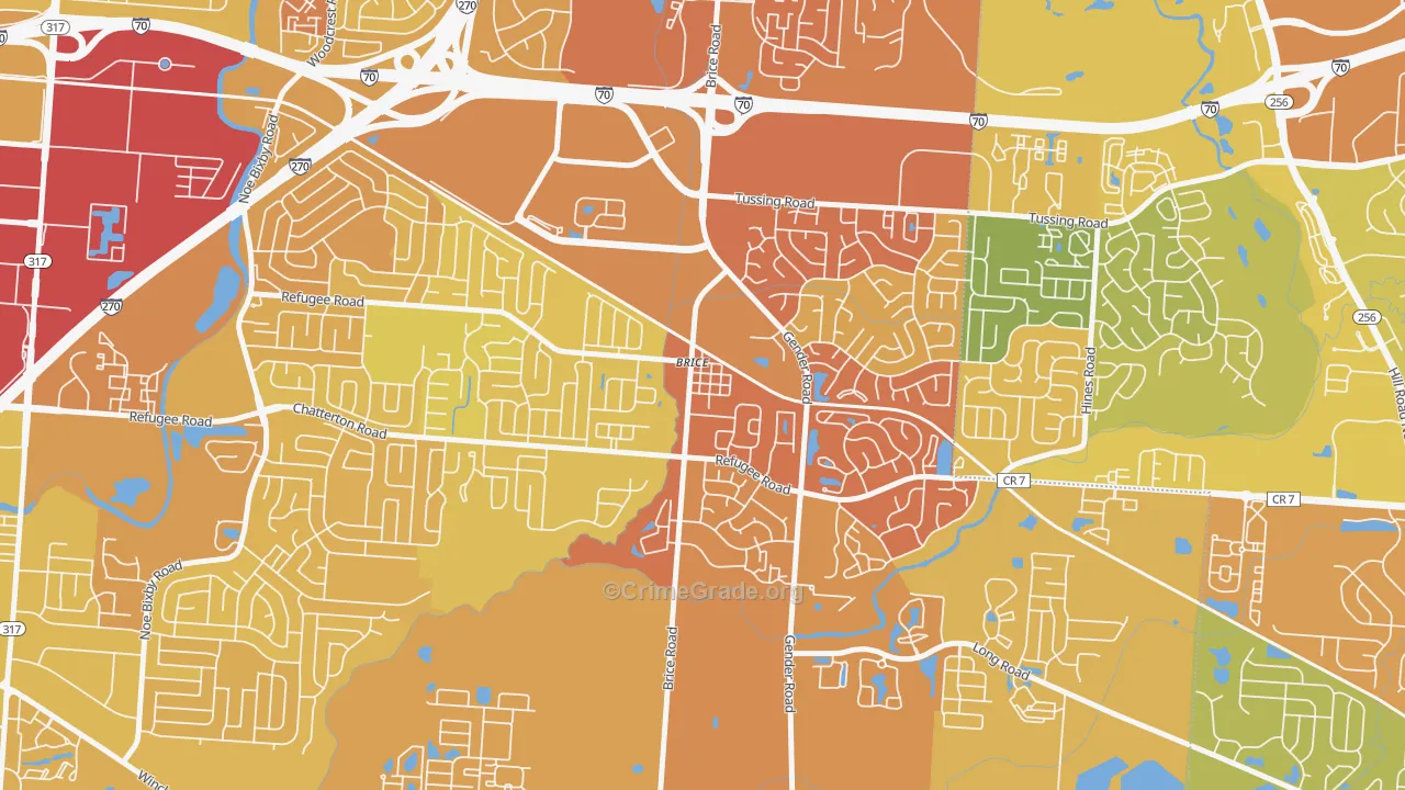 43109, OH Map of Drug-Related Crime Rates