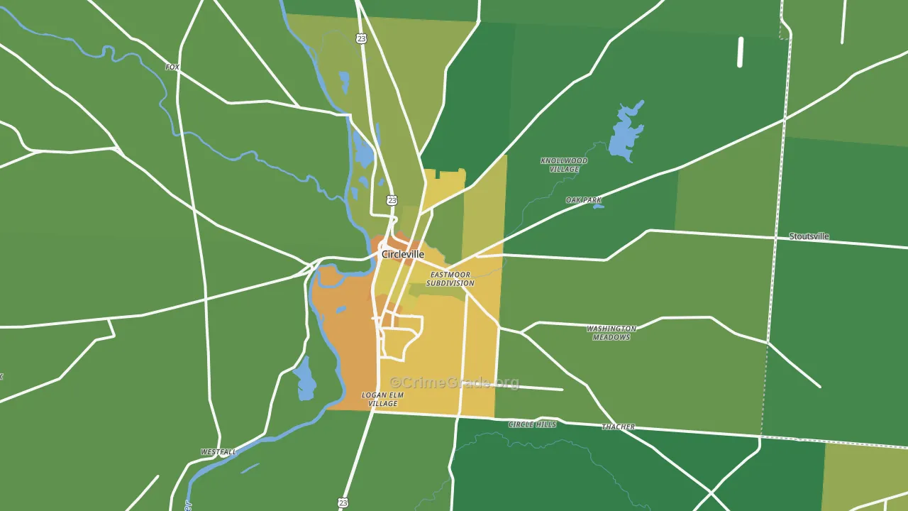 43113, OH Map of Drug-Related Crime Rates