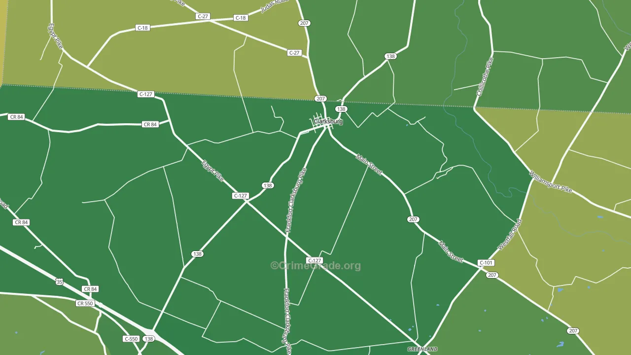 43115, OH Map of Drug-Related Crime Rates