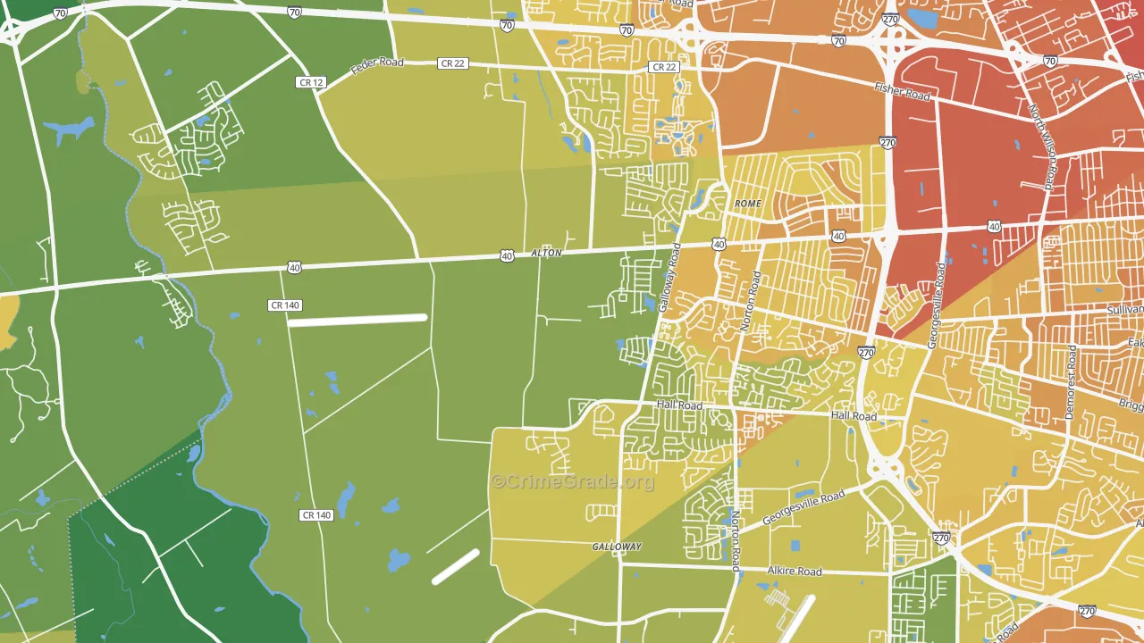 43119, OH Map of Drug-Related Crime Rates