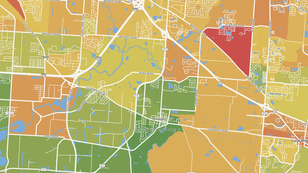 43125, OH Map of Drug-Related Crime Rates