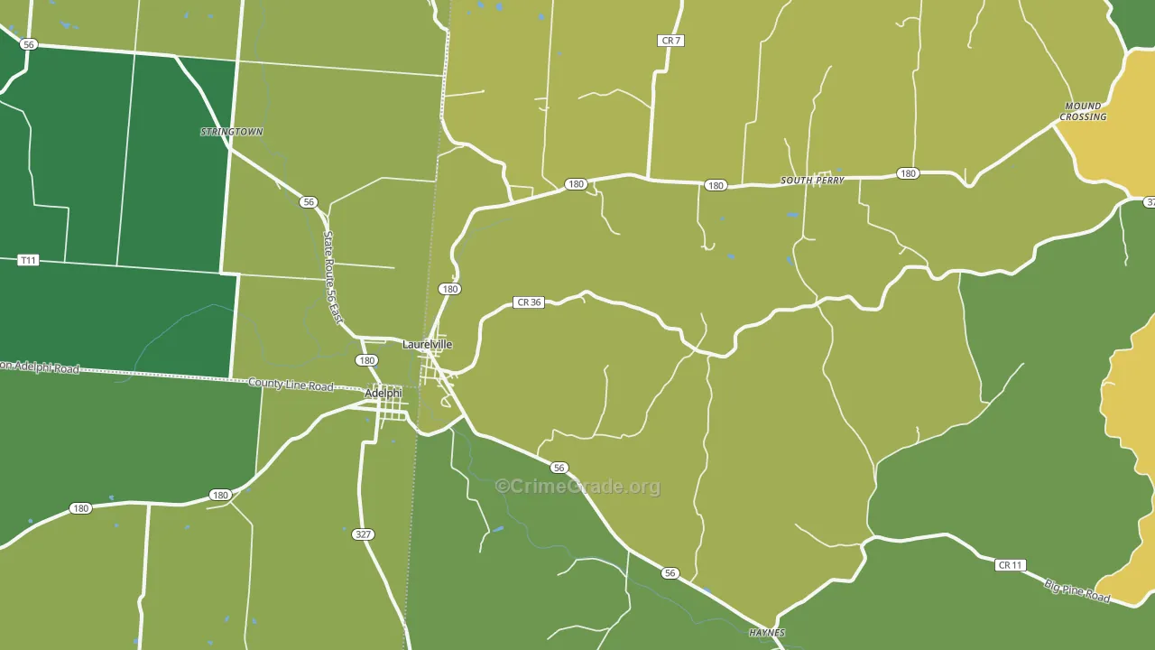 43135, OH Map of Drug-Related Crime Rates