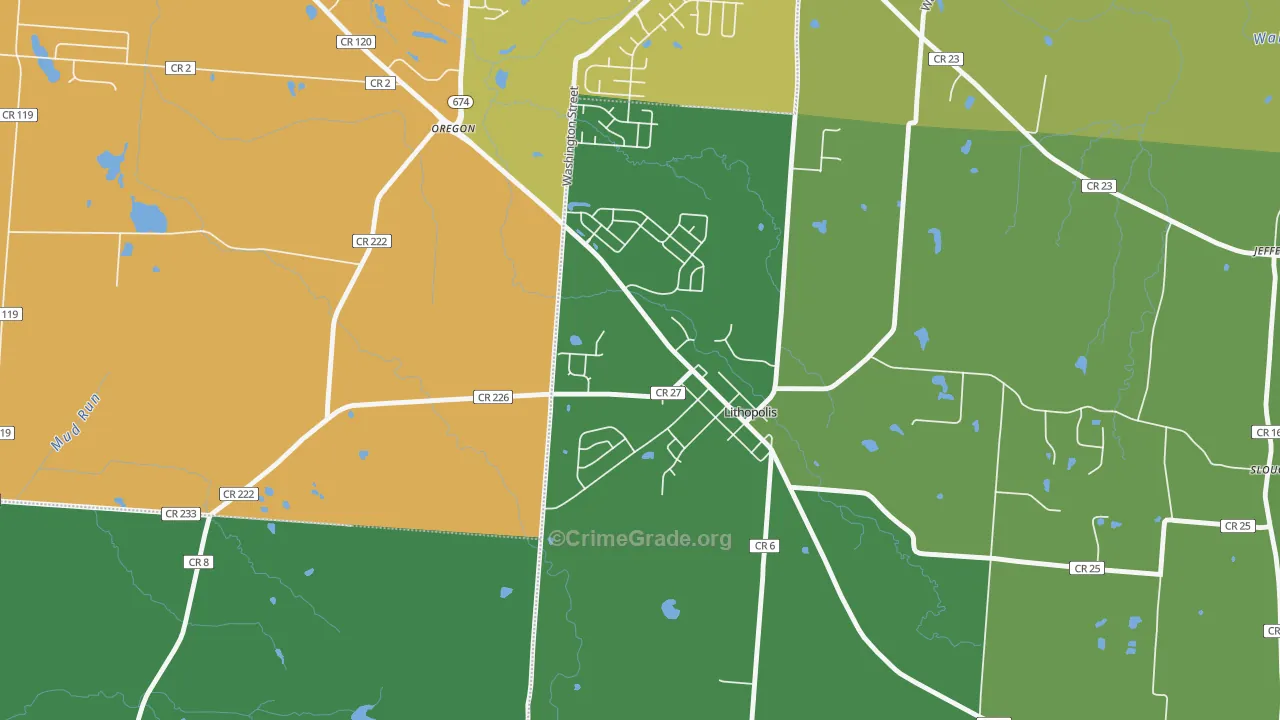 43136, OH Map of Drug-Related Crime Rates