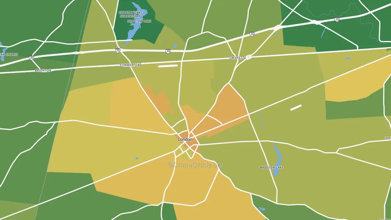 43140, OH Map of Drug-Related Crime Rates