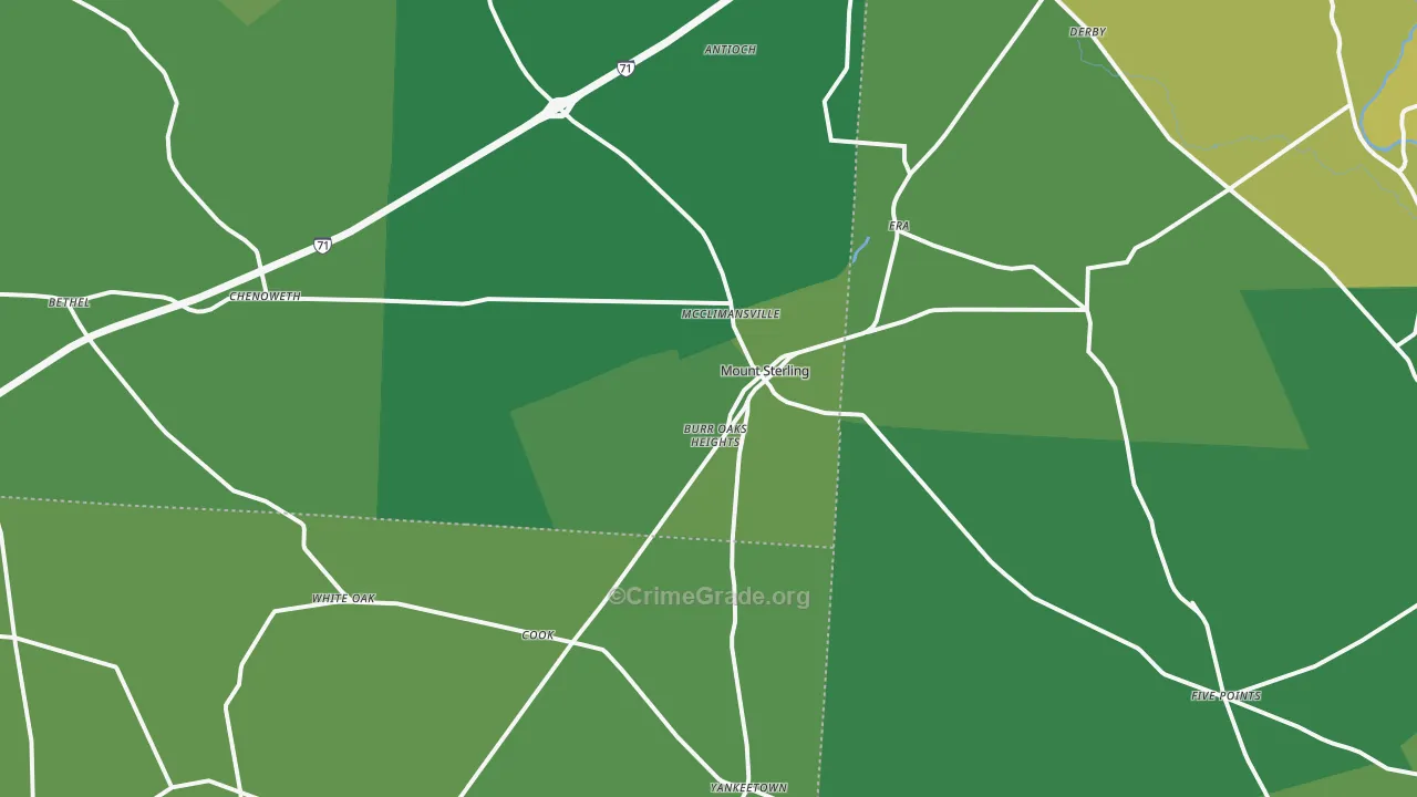 43143, OH Map of Drug-Related Crime Rates