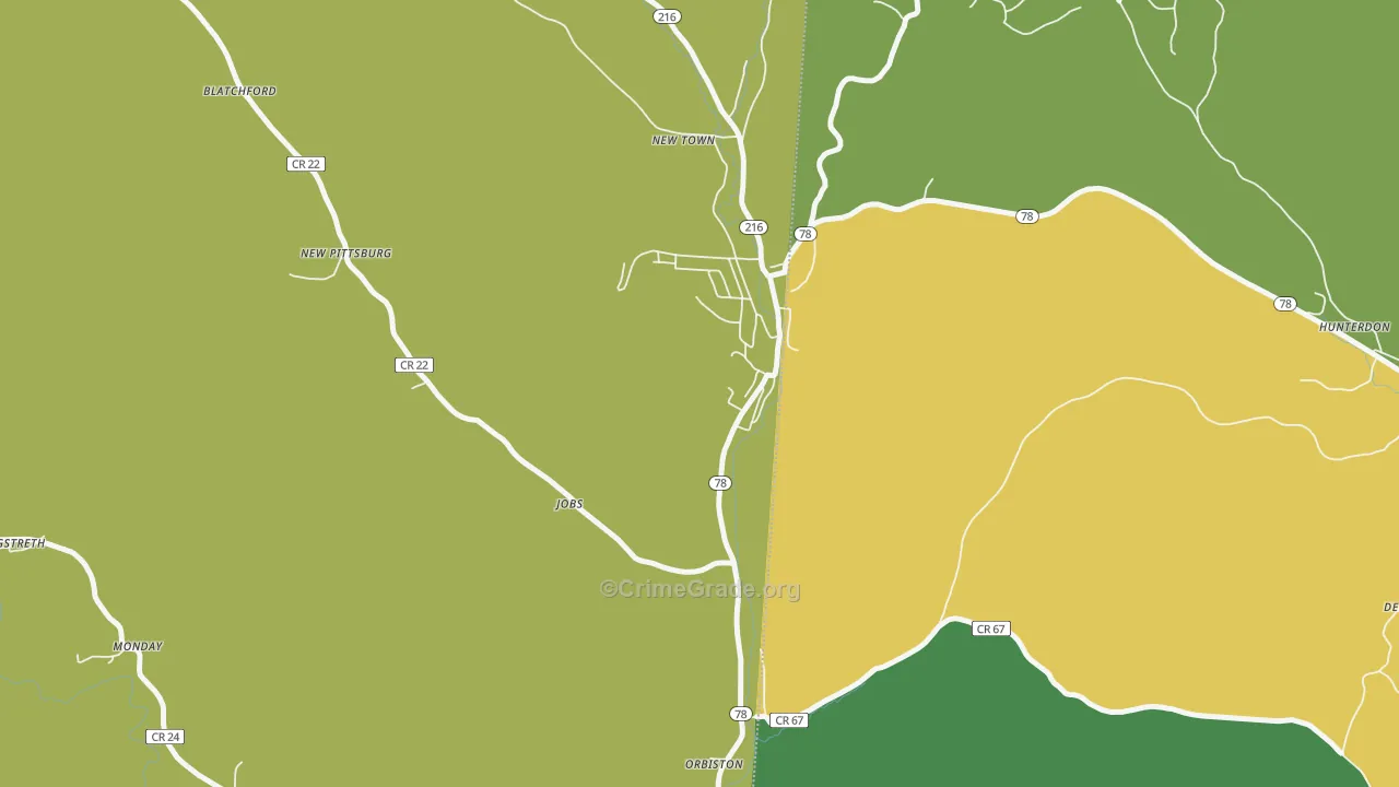 43144, OH Map of Drug-Related Crime Rates