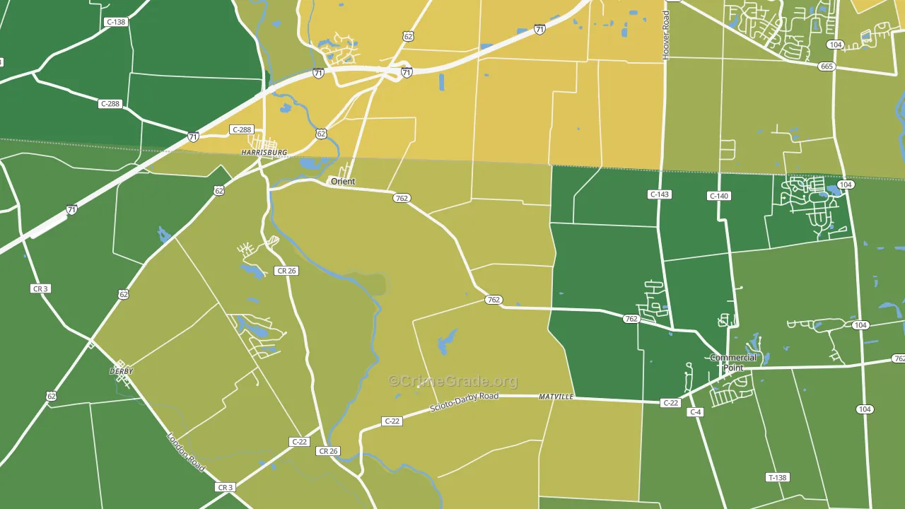 43146, OH Map of Drug-Related Crime Rates