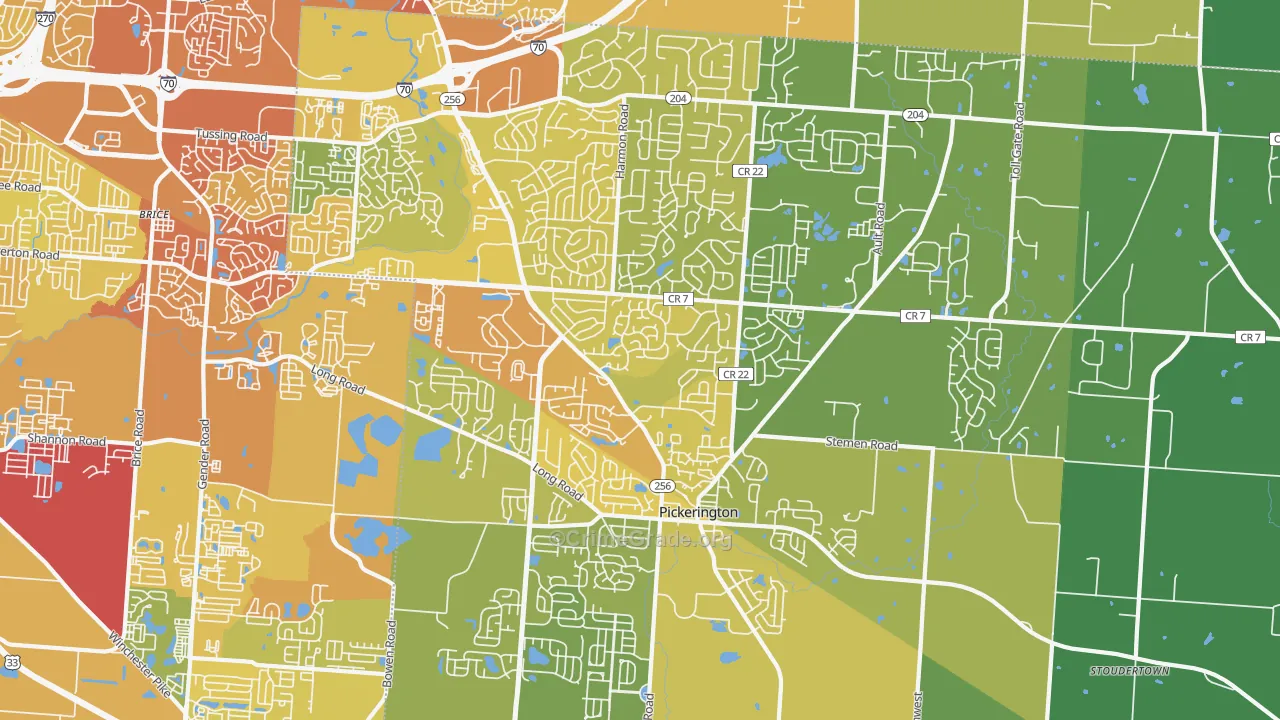 43147, OH Map of Drug-Related Crime Rates