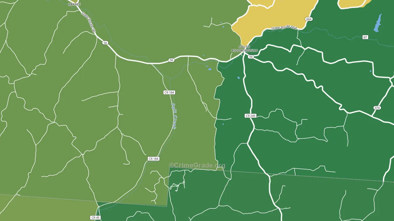 43152, OH Map of Drug-Related Crime Rates