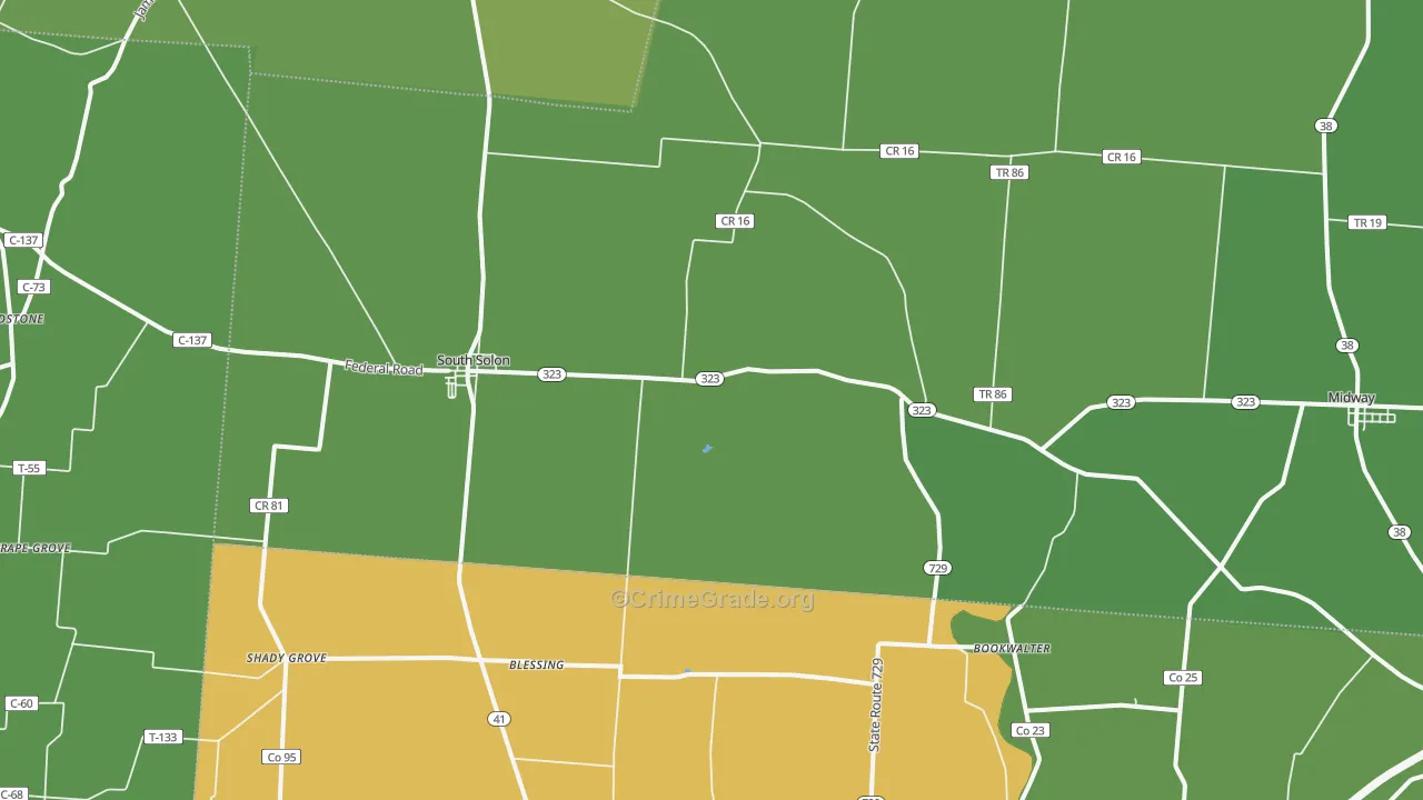43153, OH Map of Drug-Related Crime Rates