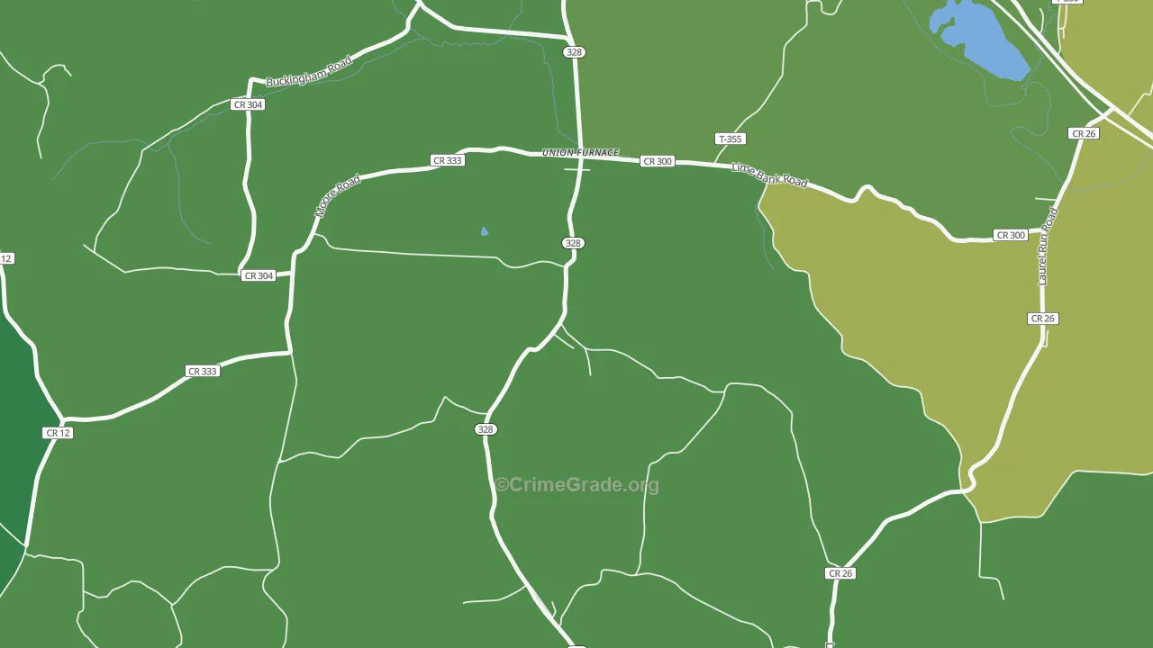 43158, OH Map of Drug-Related Crime Rates