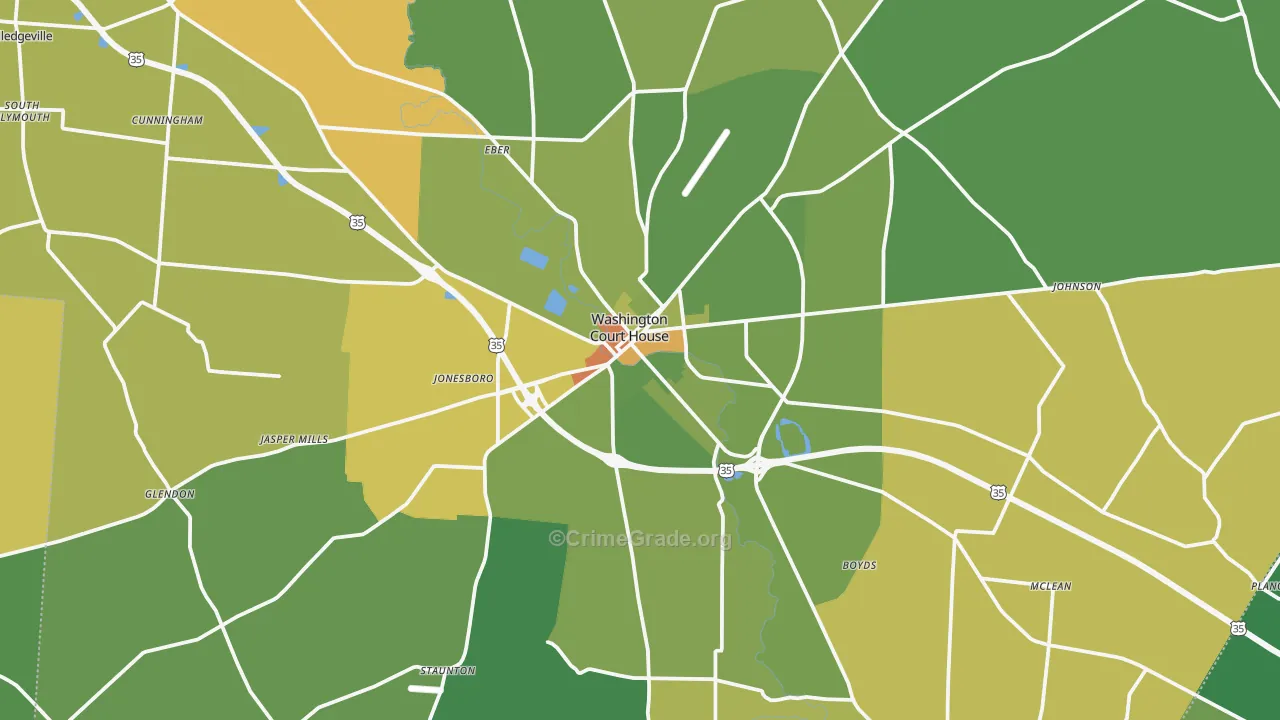 43160, OH Map of Drug-Related Crime Rates