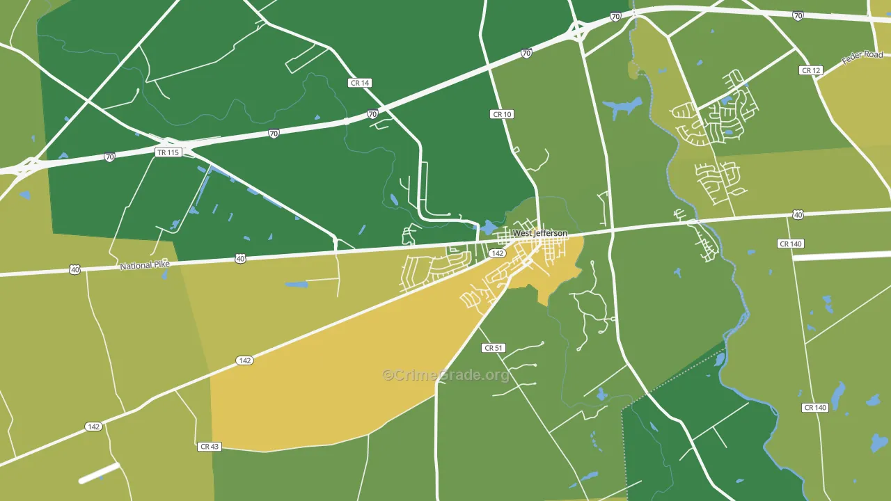 43162, OH Map of Drug-Related Crime Rates