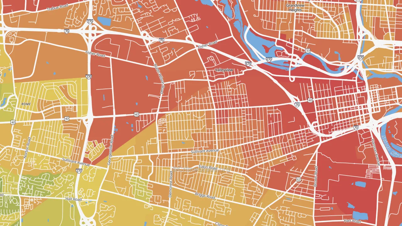 43204, OH Map of Drug-Related Crime Rates