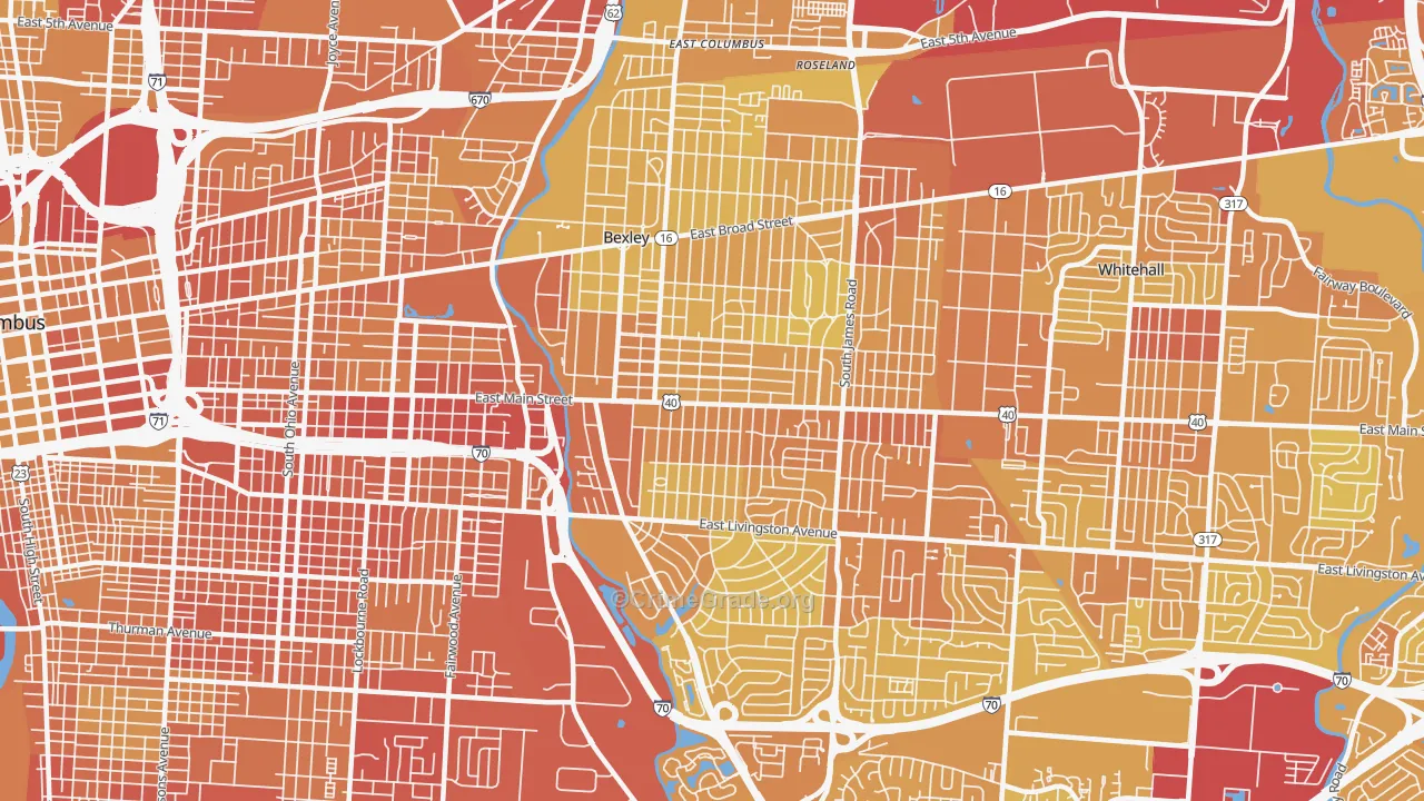 43209, OH Map of Drug-Related Crime Rates