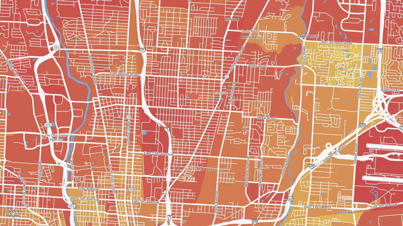 43211, OH Map of Drug-Related Crime Rates