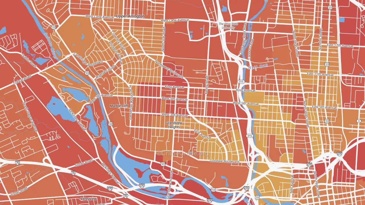 43212, OH Map of Drug-Related Crime Rates