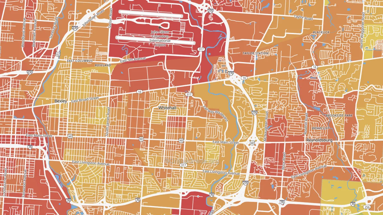 43213, OH Map of Drug-Related Crime Rates